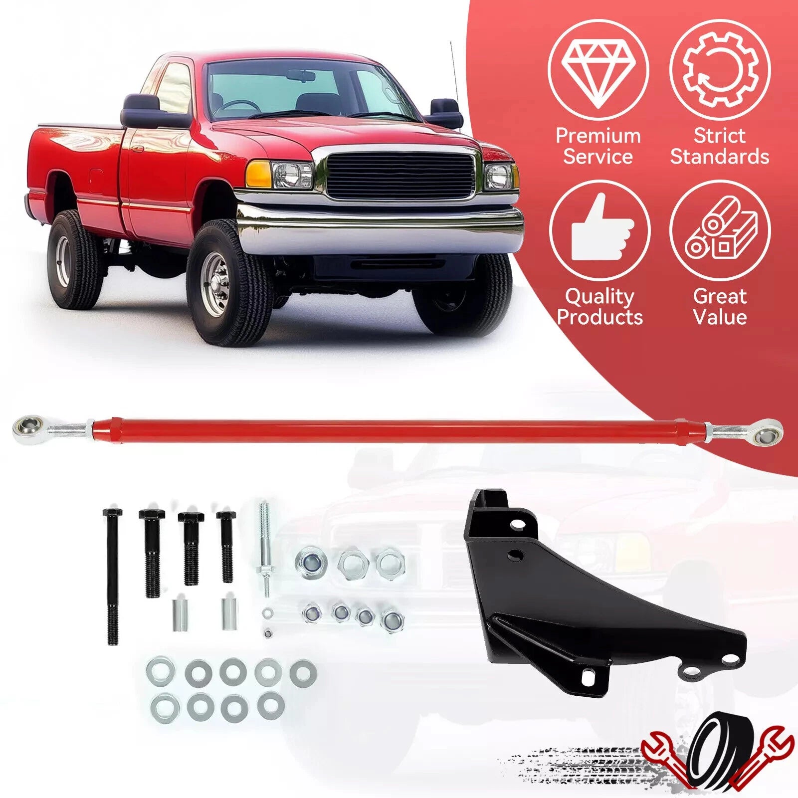 Adjustable Panhard Track Bar for Dodge Ram 1500 2500 4WD (1994–2002)
