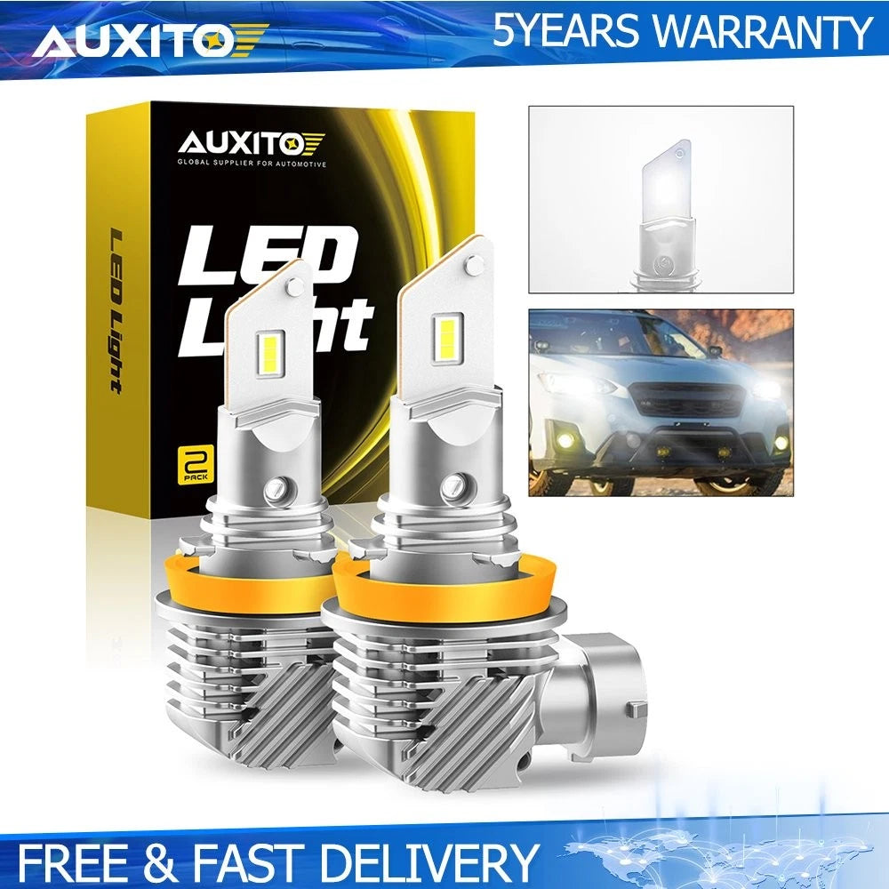 AUXITO H11 H9 LED Headlight Bulbs for H8 (6000K, Fanless)