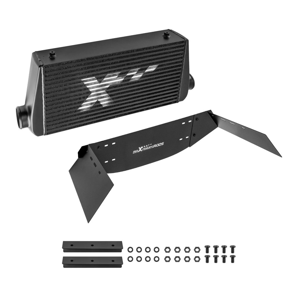 Bar & Plate Intercooler Kit 600x300x100mm with Air Guide Plates Universal Black