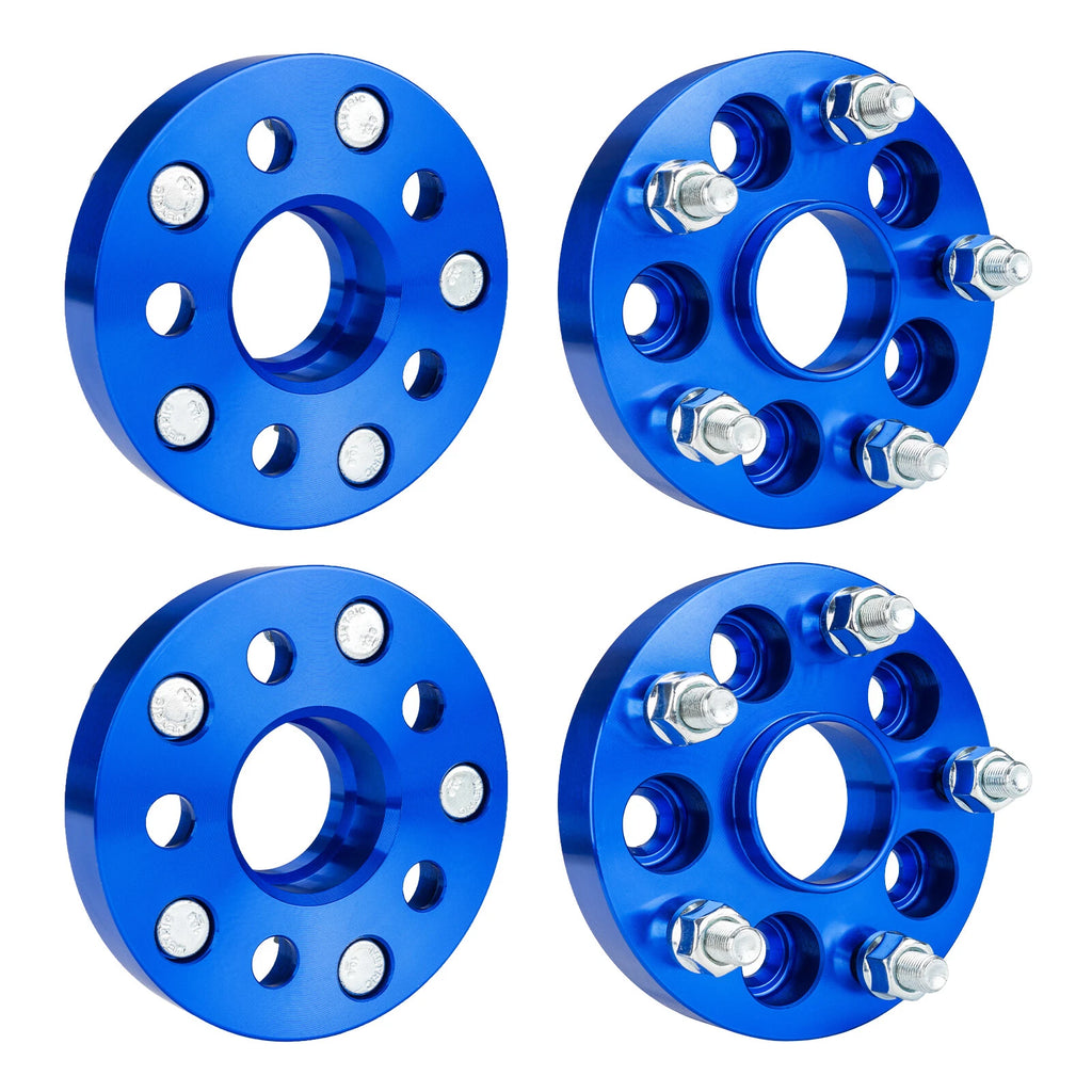 4pc 1" Wheel Spacers for Subaru Impreza (1993–2022) M12x1.25 Blue
