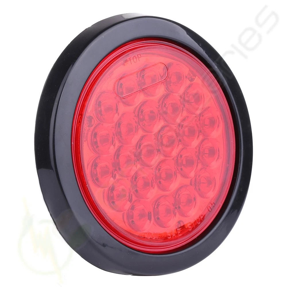 8pcs 4" 24 LED Side Marker Trailer Clearance Tail Lamps Round Red Amber