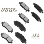 Set of 4 Front & Rear Brake Ceramic Pads for Nissan Rogue (2014–2017)