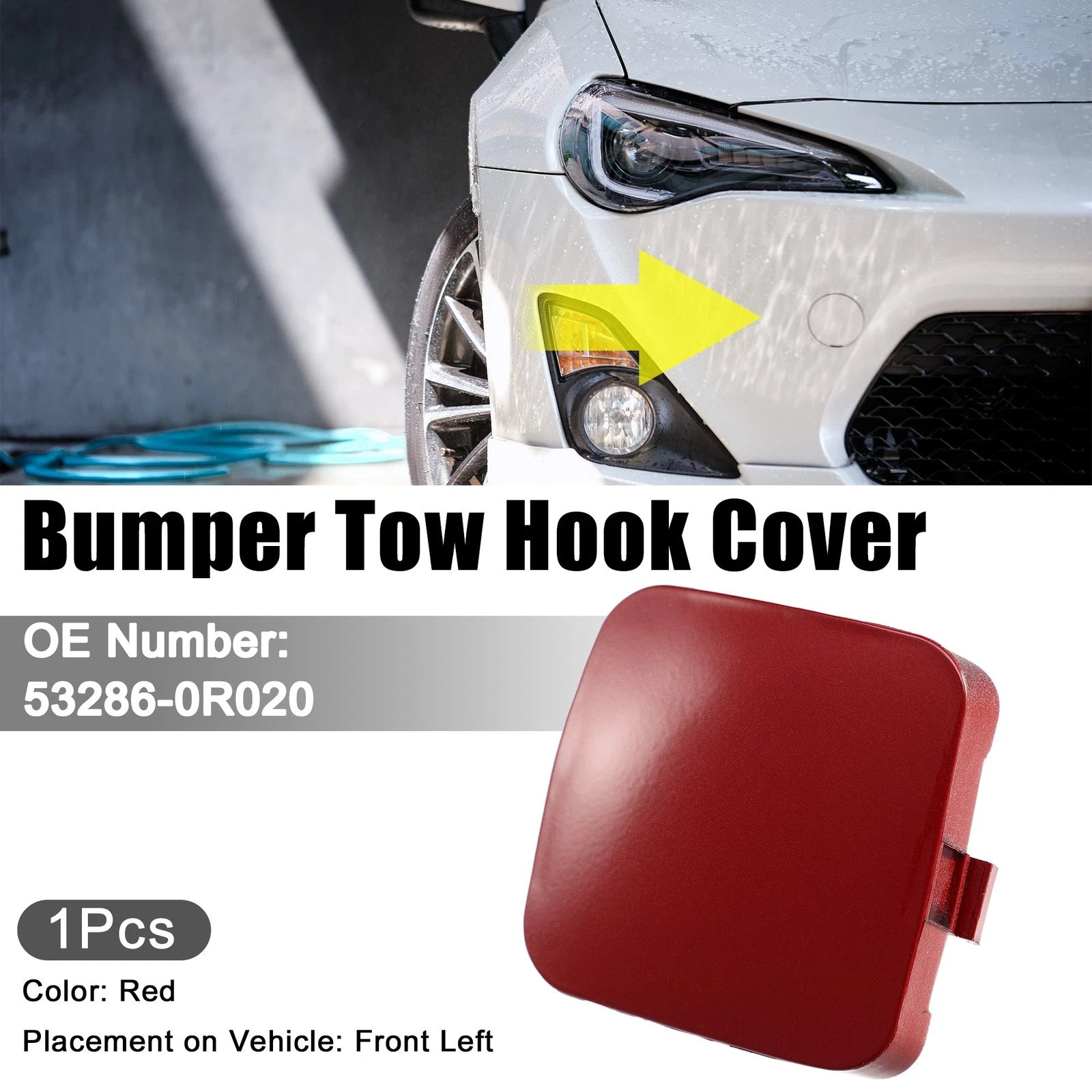 Tow Hook Cover Cap for Toyota RAV4 (2013–2018) - Red