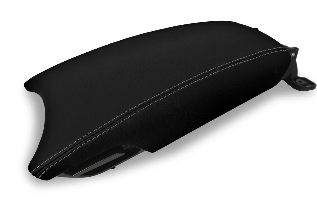 Leather Console Lid Armrest Cover for Hyundai Azera (2012–2017) Gray Stitch