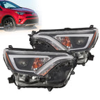 Pair of LED Headlight Headlamps for Toyota RAV4 (2016–2018) Chrome