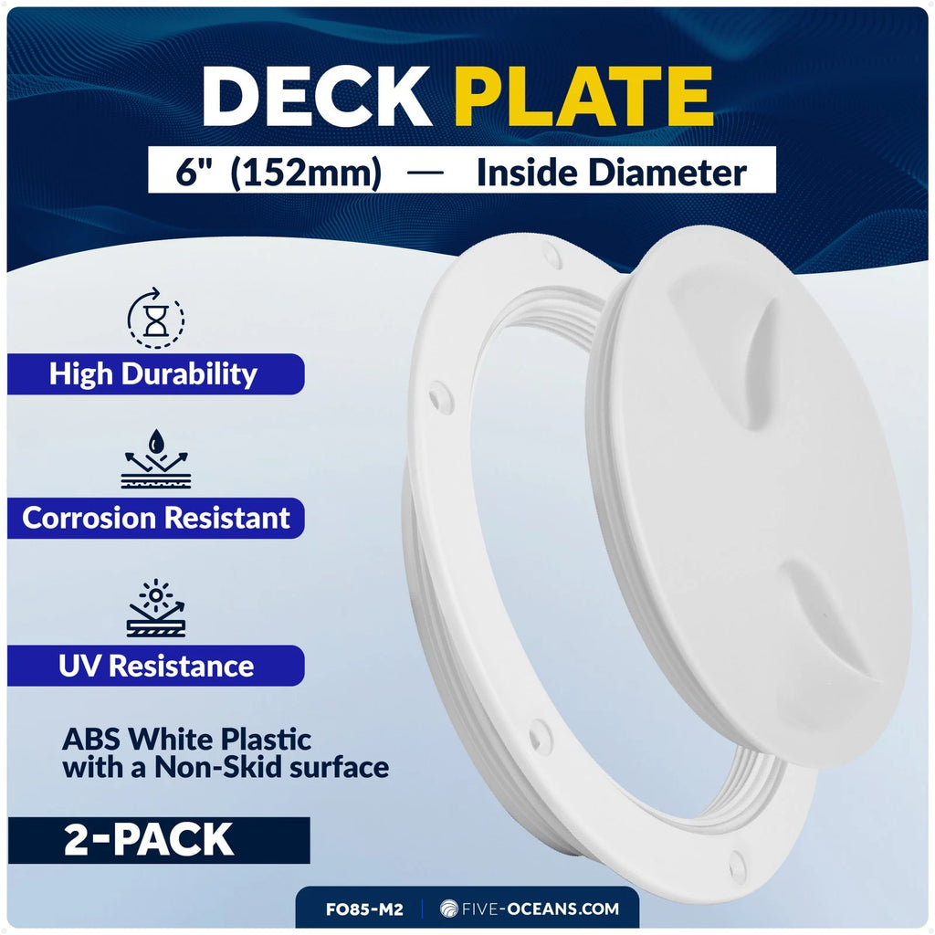 2-Pack 6" Round Inspection Deck Plate Hatch for Marine Applications