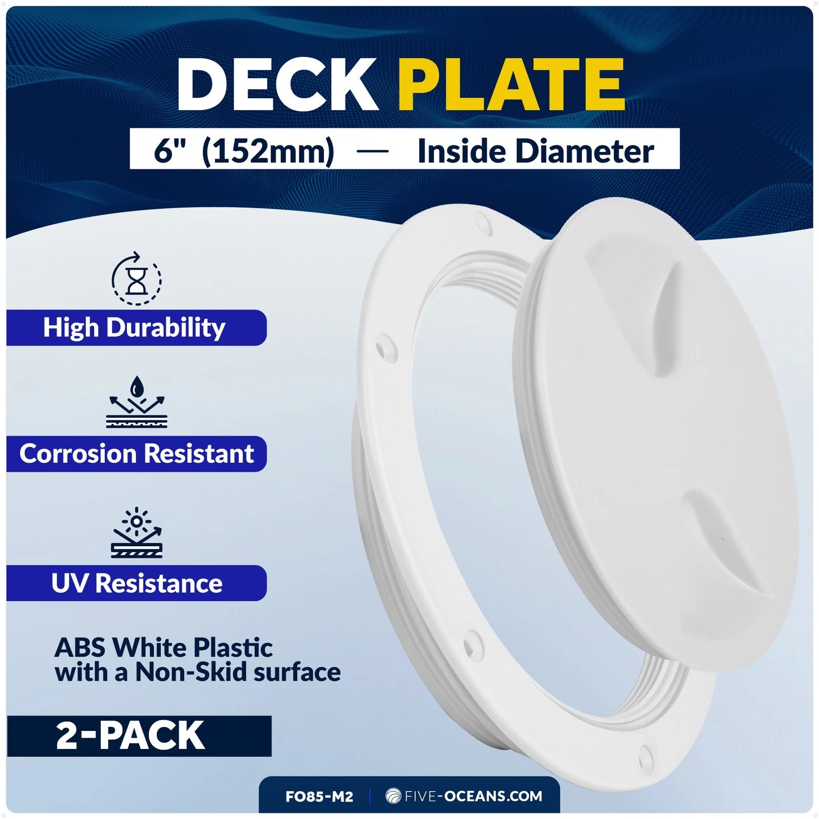 2-Pack 6" Round Inspection Deck Plate Hatch for Marine Applications