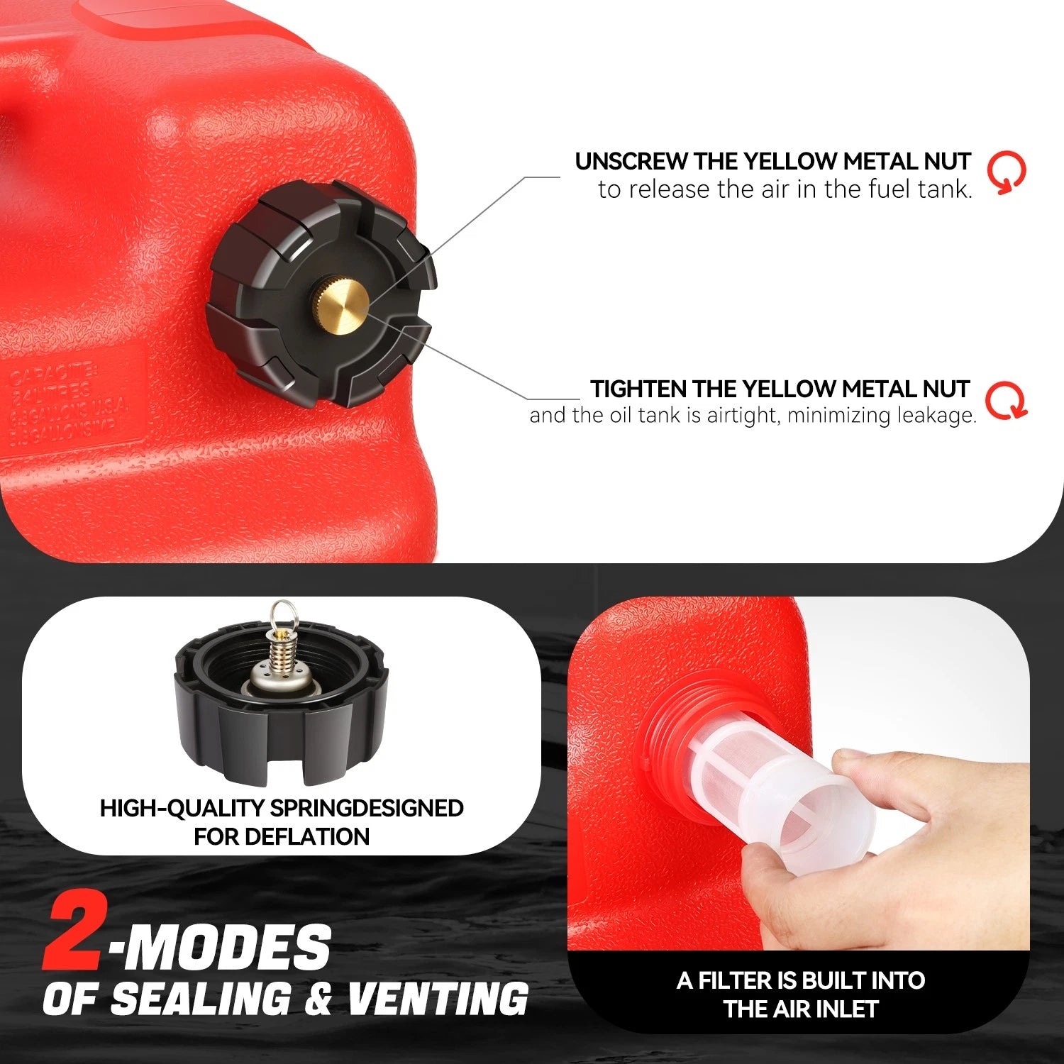 6.3 Gallon Portable Gasoline Diesel Fuel Tank for Marine Boat Motor