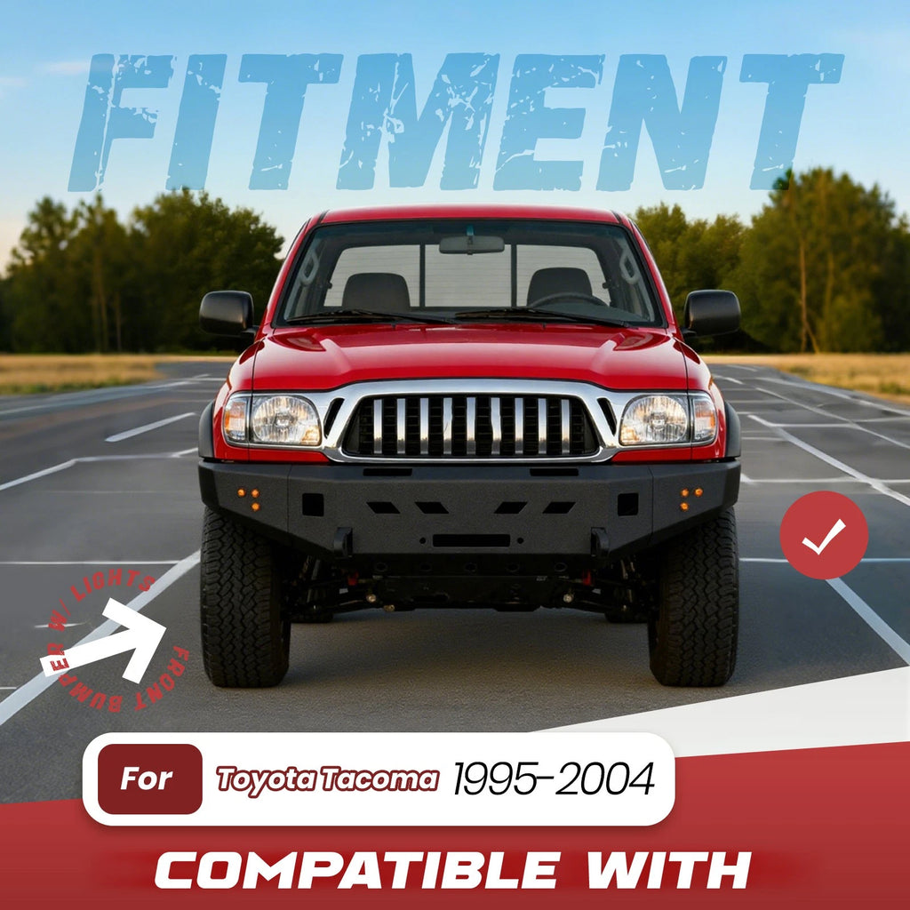 Steel Front Bumper with Lights & Winch Plate for Toyota Tacoma (1995–2004)