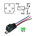 12V 4-Pin Relay with Socket Base & Wires, 30A SPST