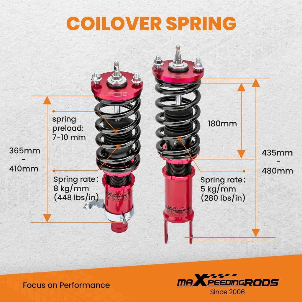 Coilover Shock Absorber & Rear Lower Control Arm Kit for Honda Civic (1992-1995)