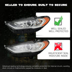 Halogen Headlight for Ford Fusion (2017–2020) Left Driver Side, No DRL