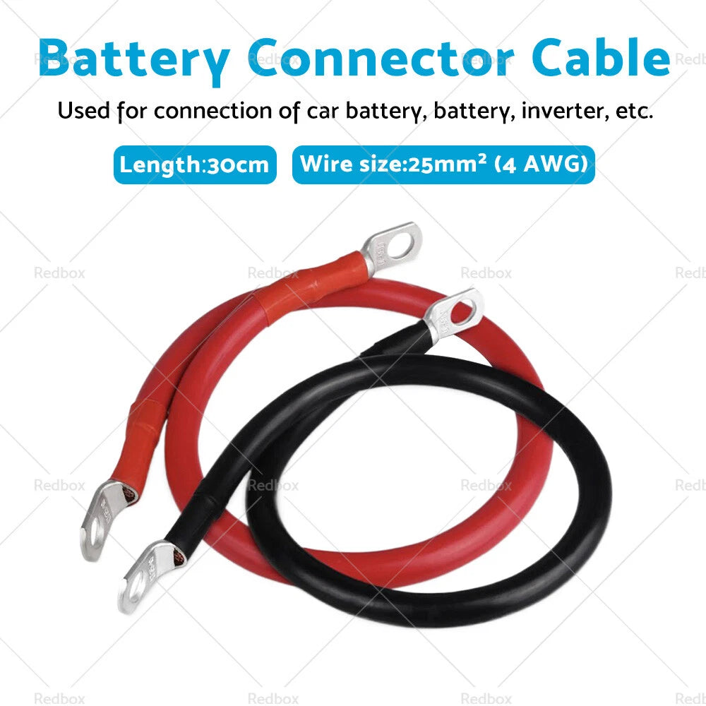 Battery Joiner Connector Lead for 12V 24V Vehicles (30cm, 100A)