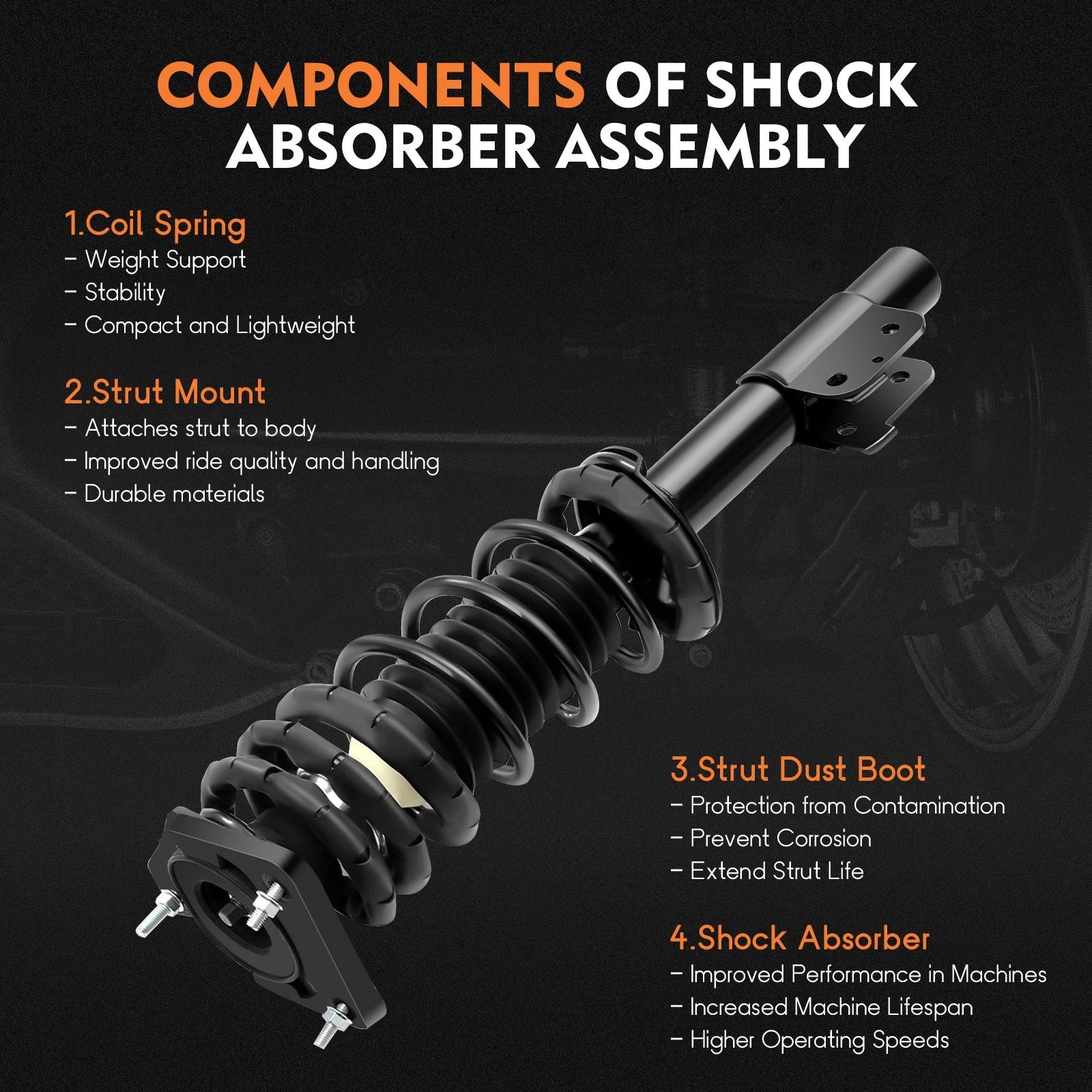 Set of 2 Rear Complete Struts for Pontiac Grand Am (1999–2005)