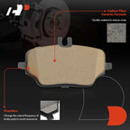 Set of 4 Rear Ceramic Brake Pads with Hardware for Mercedes-Benz GLE350 (2020–2023)