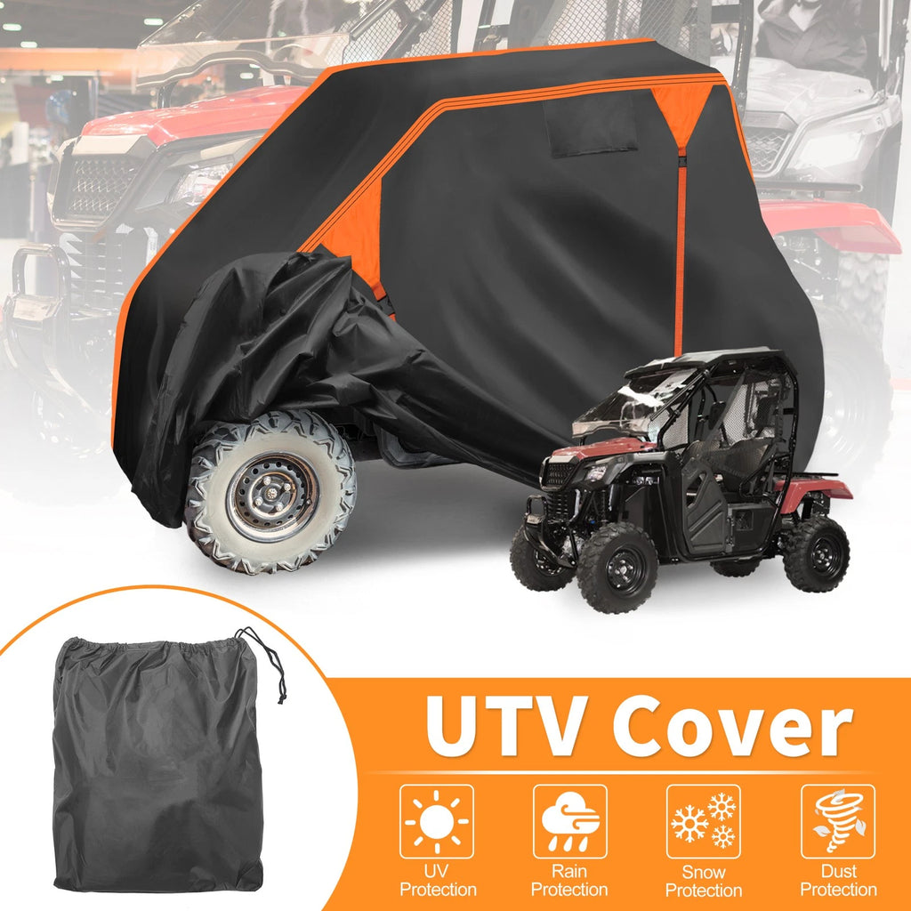 Waterproof UTV Cover for Honda Pioneer 500 (2016–2023) 210D PU Black