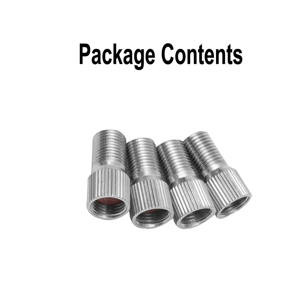 Set of 4 Chrome Valve Stem Extenders for Wheel Accessories