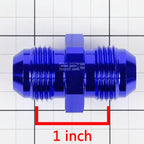 8AN Male Straight Coupler Adapter Flare for Gas/Oil/H2O (Anodized Blue)