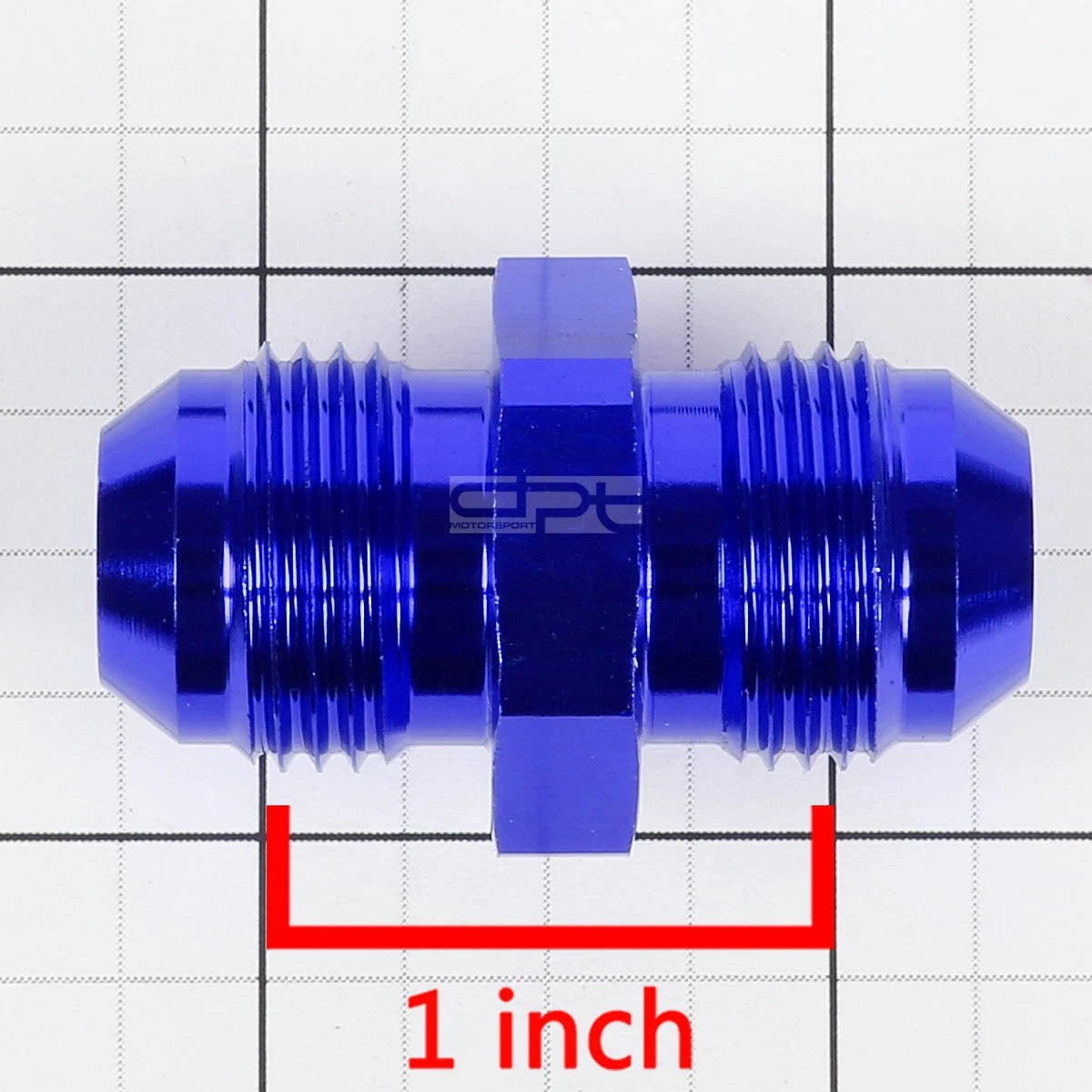 8AN Male Straight Coupler Adapter Flare for Gas/Oil/H2O (Anodized Blue)