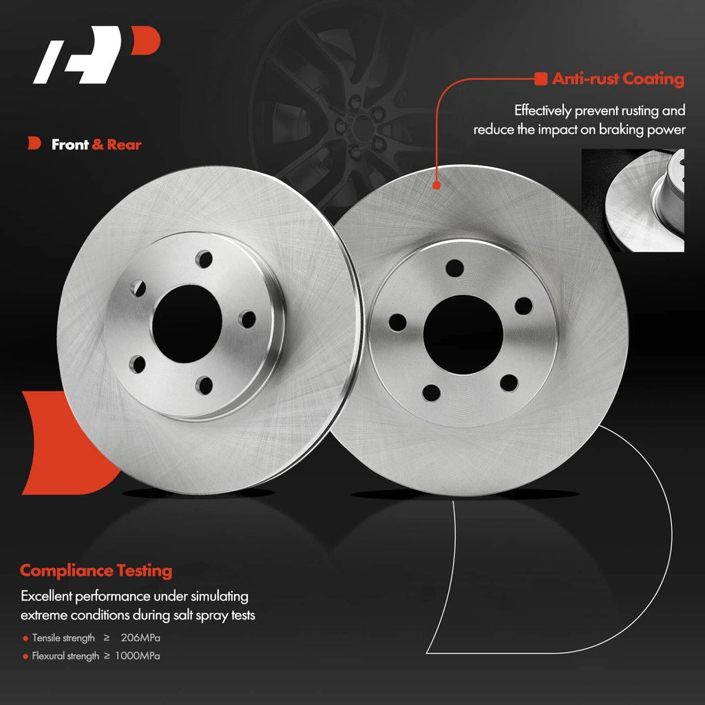 Set of 4 Disc Brake Rotors and Brake Drum Shoes for Chevy Cobalt (2005–2010)