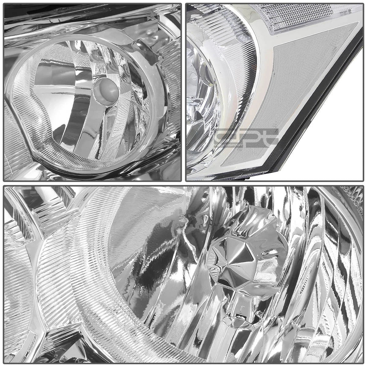 Pair Chrome Housing Clear Corner Headlights for Honda Accord Sedan (2008–2012)