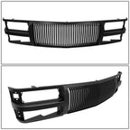 Matte Black Badgeless Vertical Slat Front Grille for Blazer C/K Tahoe (1994–2020)