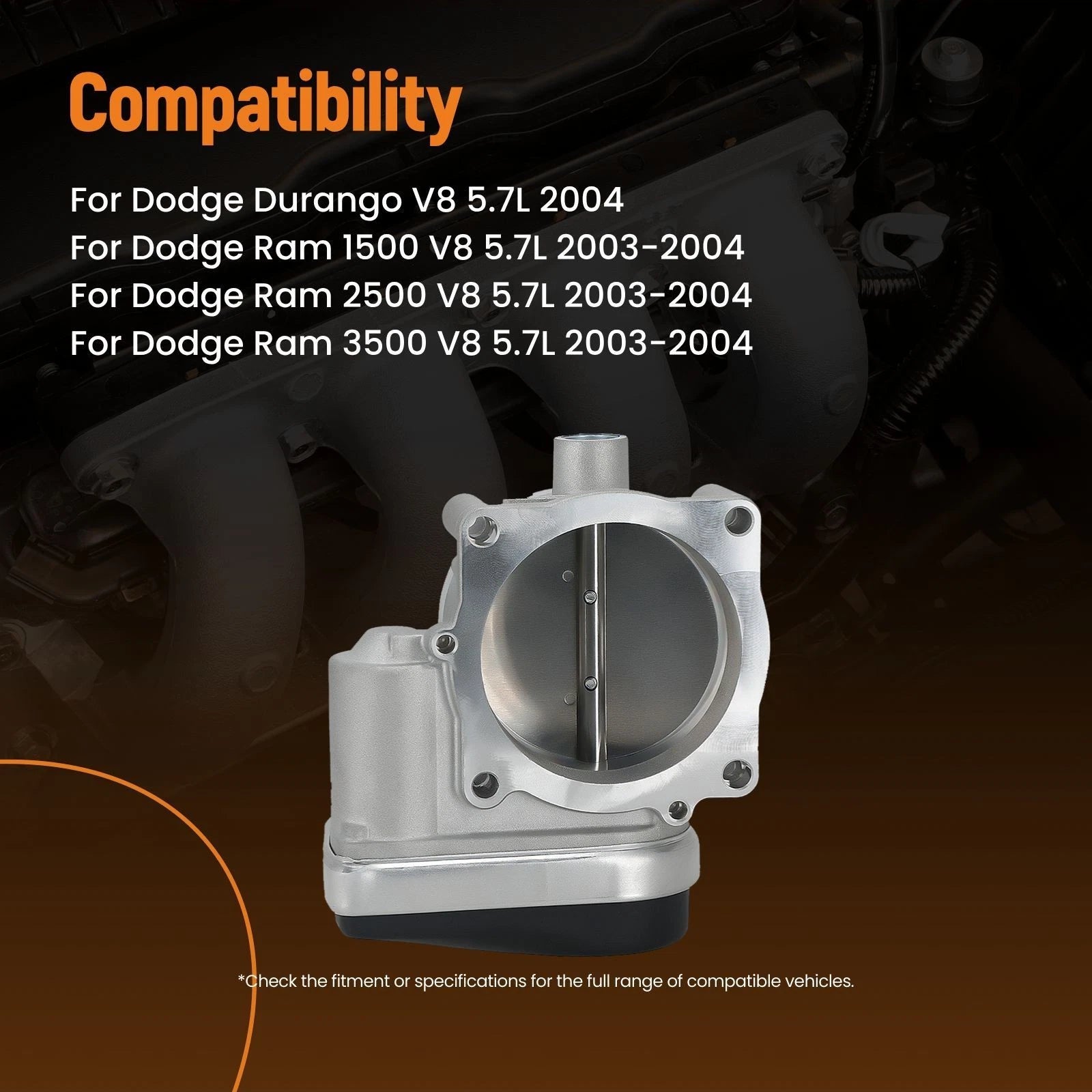 Throttle Body for Dodge Ram 1500 2500 3500 Durango 5.7L (2003–2004) 53032120AB