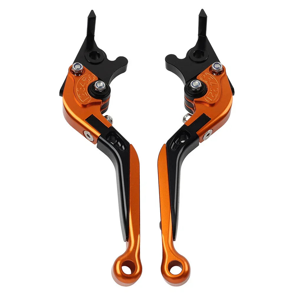 CNC Orange Extendable Brake Clutch Levers for Kawasaki Ninja 125 250 (2018-2023)