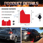 4PC Front & Rear Universal Red Mud Flaps for (2004-2004)