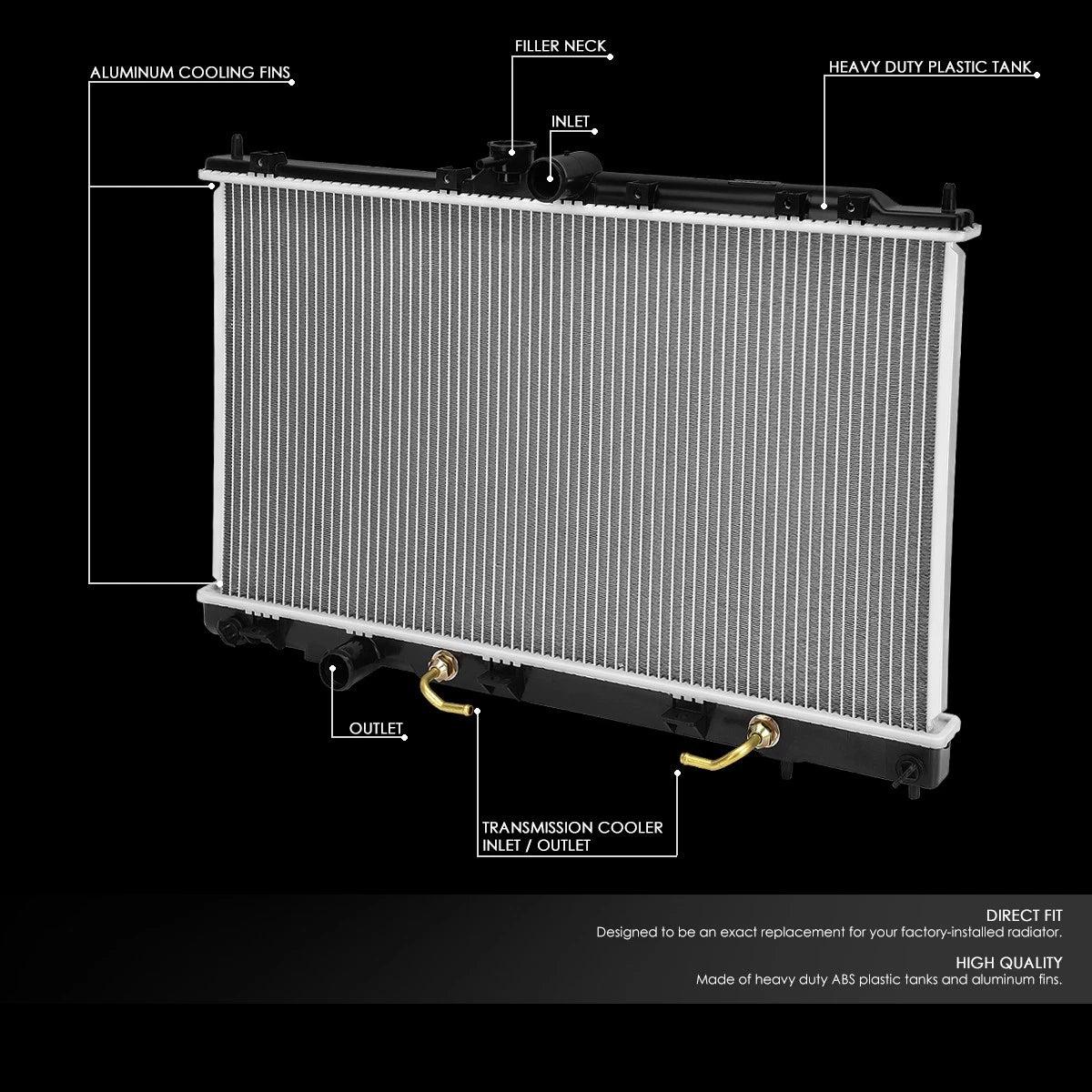 Aluminum Radiator for Mitsubishi Lancer 2002–2007 DPI 2448