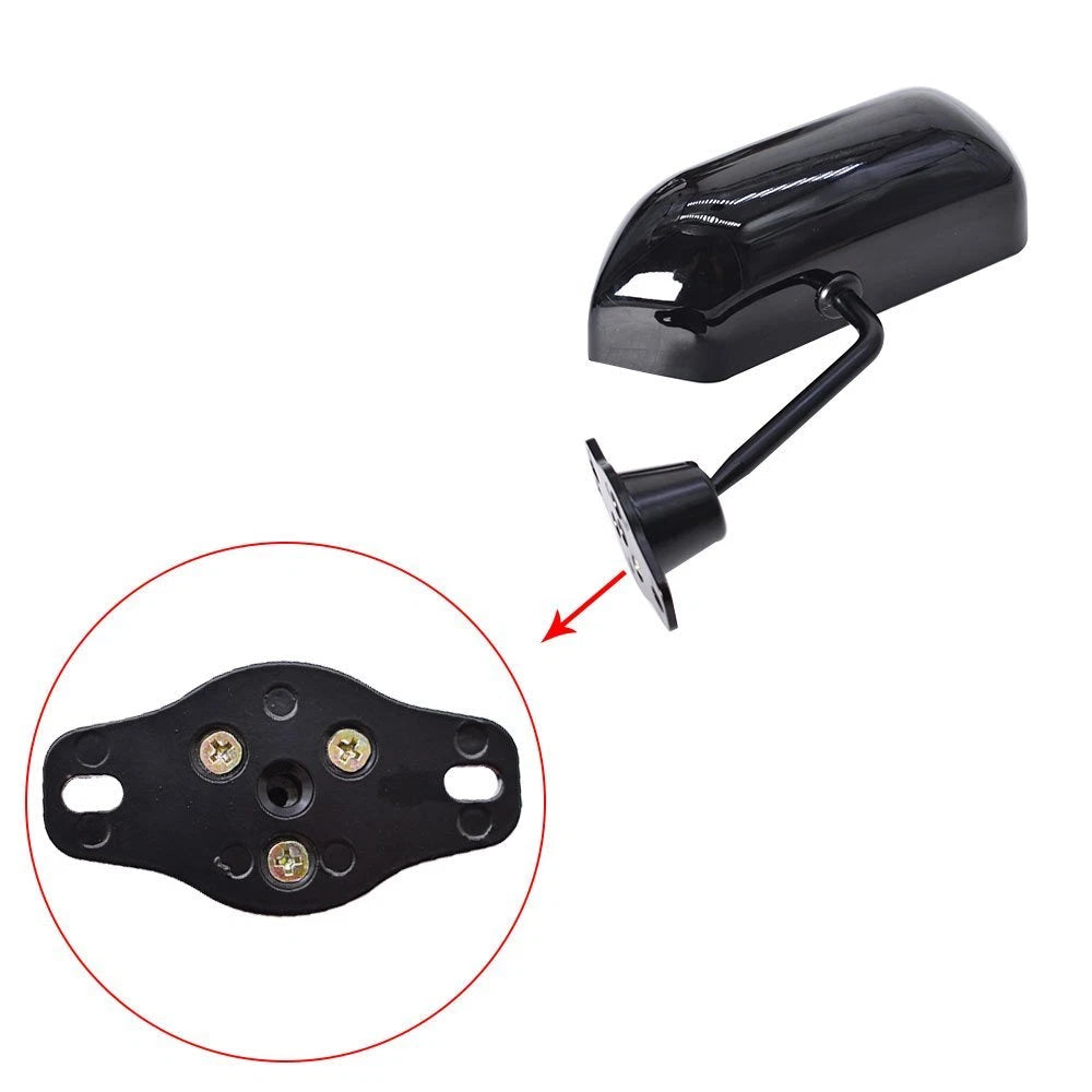 Set of 2 Universal F1 Style Side Mirrors for Cars - Glossy Black Convex