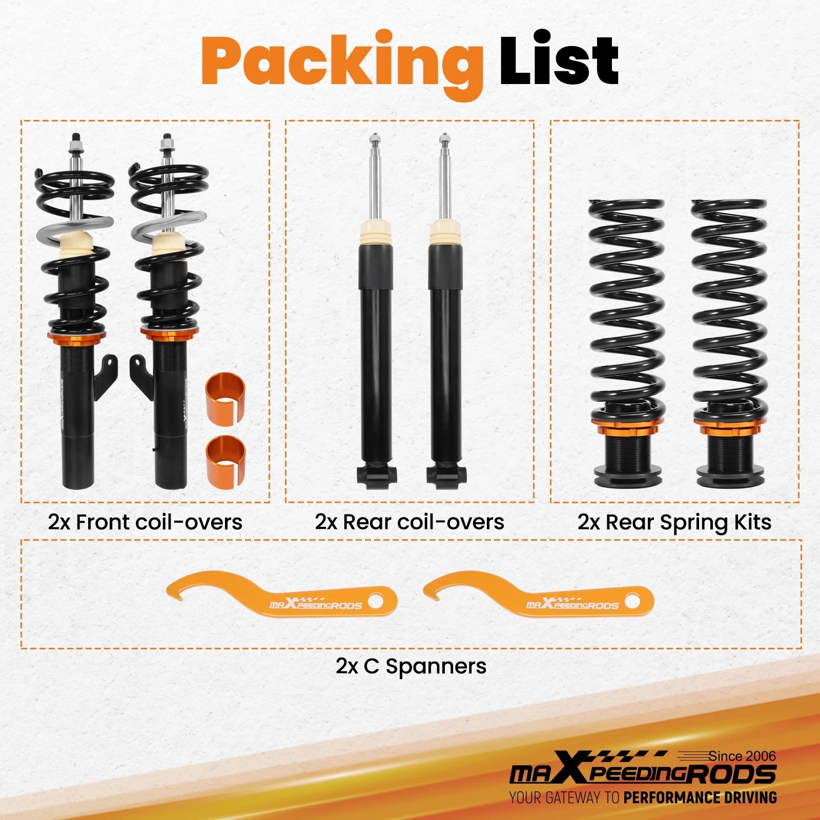 Adjustable Coilovers for BMW F30 318i 320i 325i 328i 330i (2011–2019)
