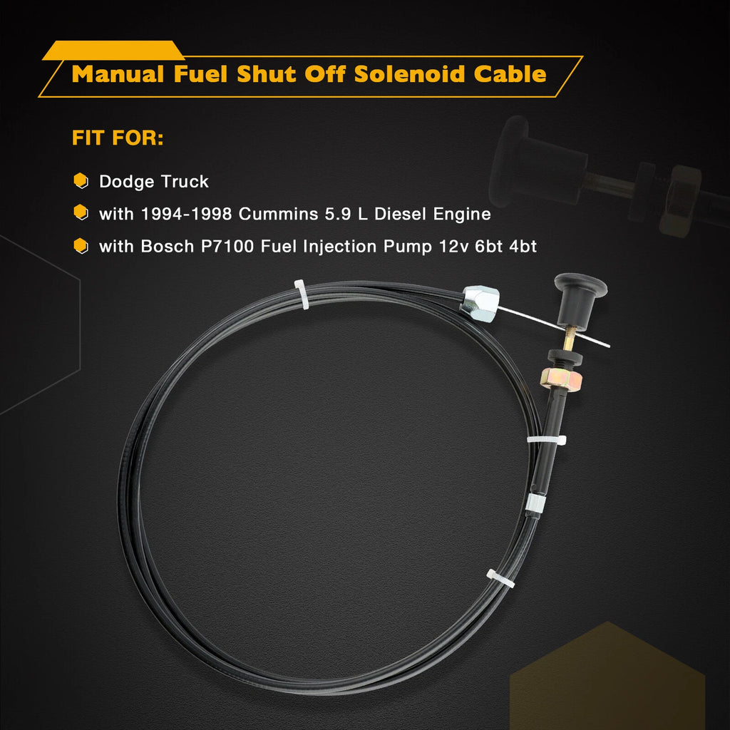 Fuel Shut Off Solenoid Cable Kit for Dodge Cummins 6/4BT 12V