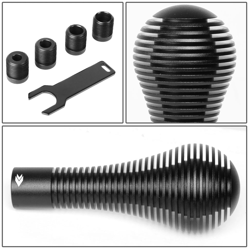 NRG 115mm Black Heat Sink Shift Knob for Universal Vehicles (6061 Aluminum)