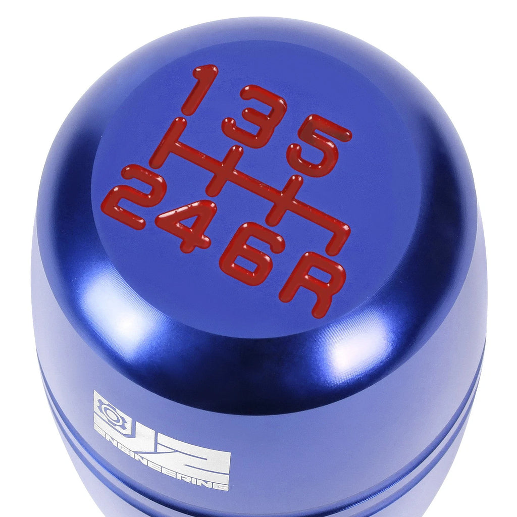 Cylindrical Shift Knob for Universal Fit (J2) - Blue with Thread Adapters