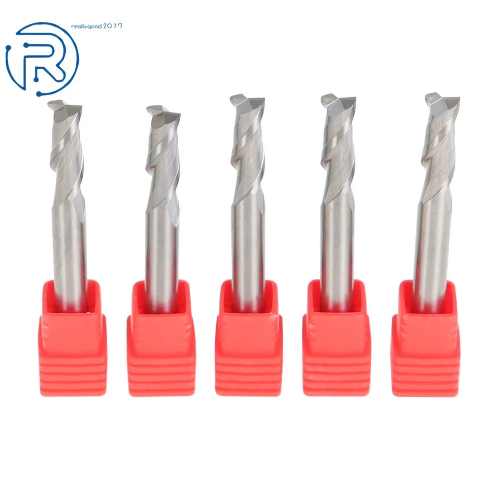 5 Pack 1/4" Carbide End Mill 2 Flute 3/4" Cut Length 2-1/2" Overall Length