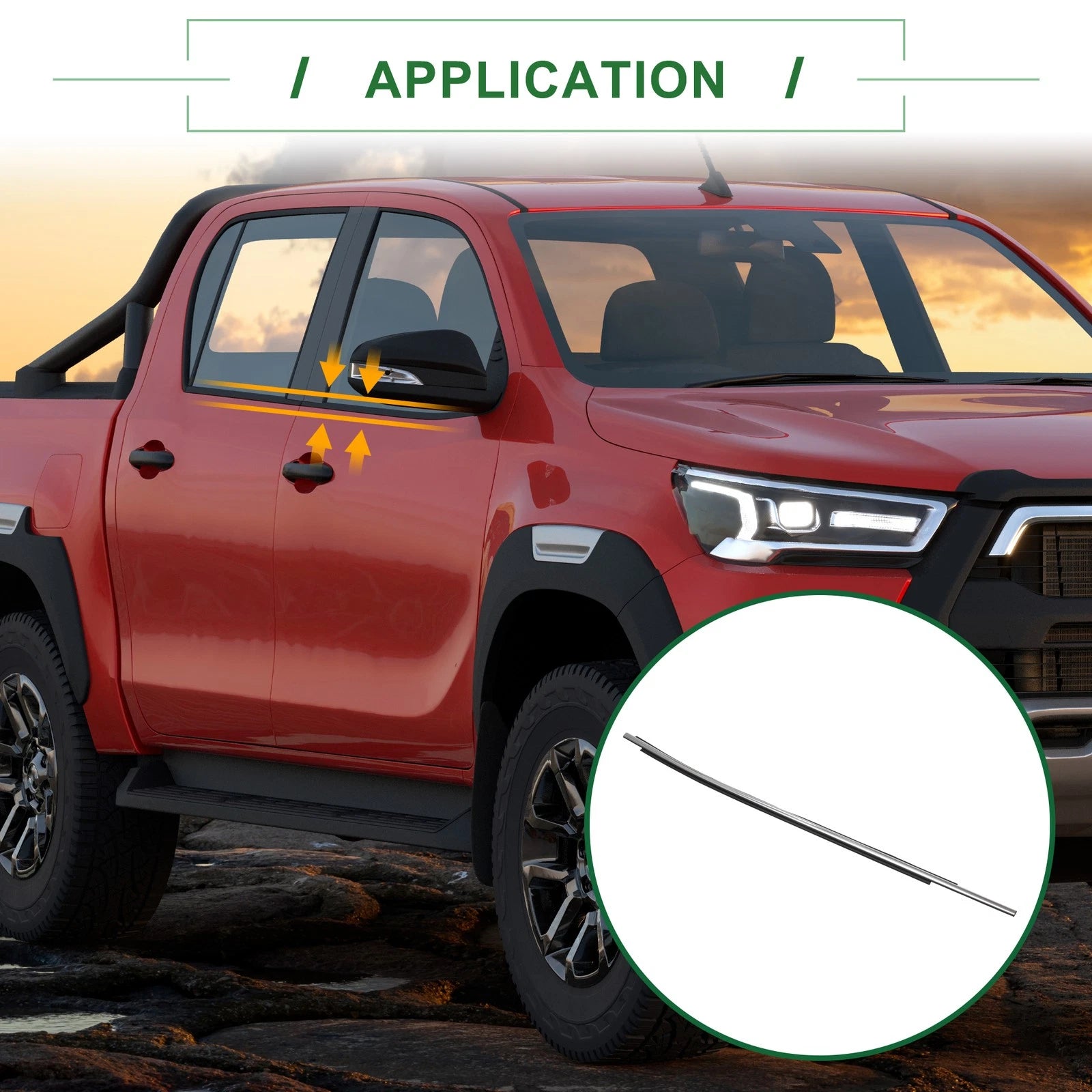 1pc Front Left Weatherstrip Window Seal No. 682100K070 for Toyota Hilux (2015–2024)