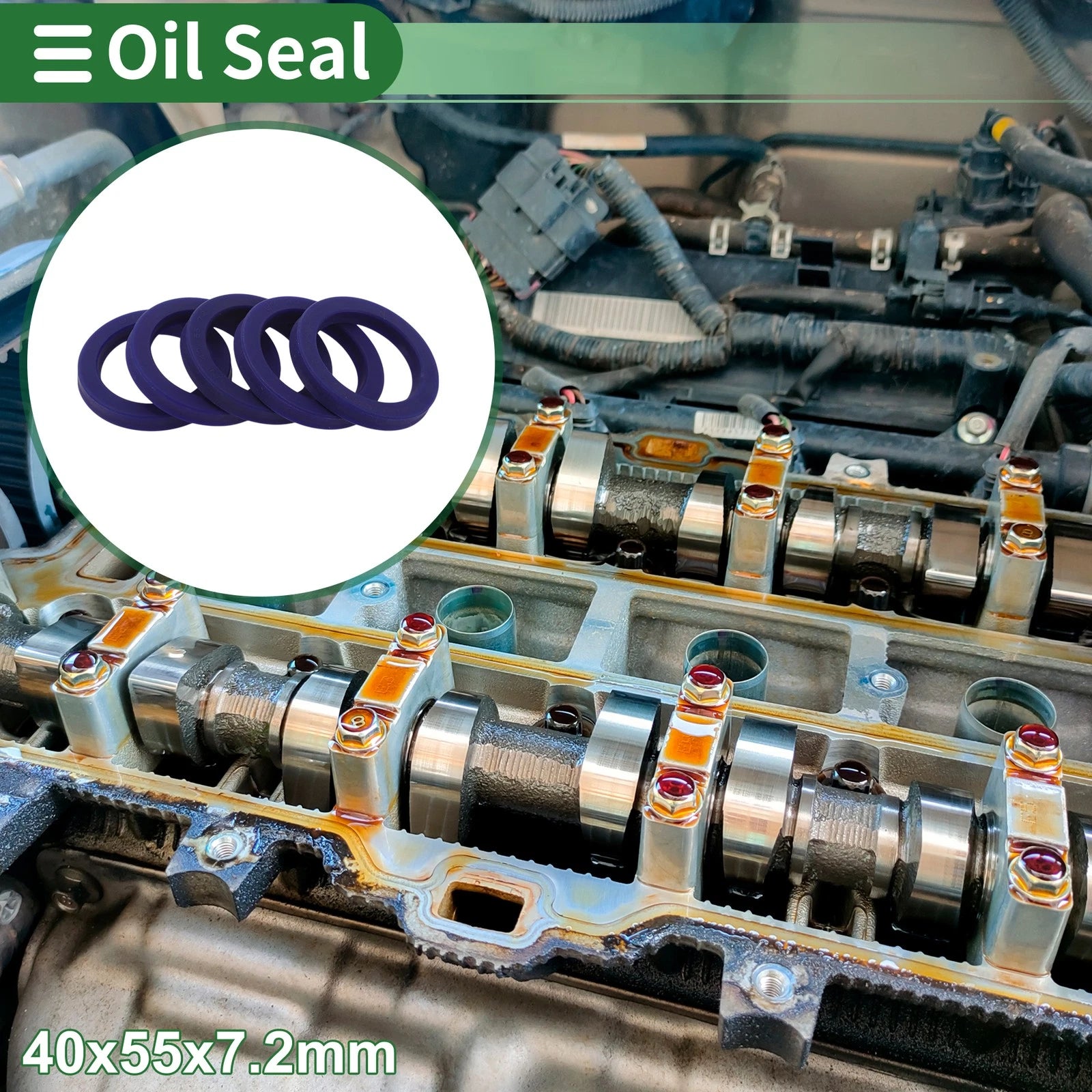 Set of 5 Oil Seal Rotary Shaft Seal 40x55x7.2mm High Pressure TPU