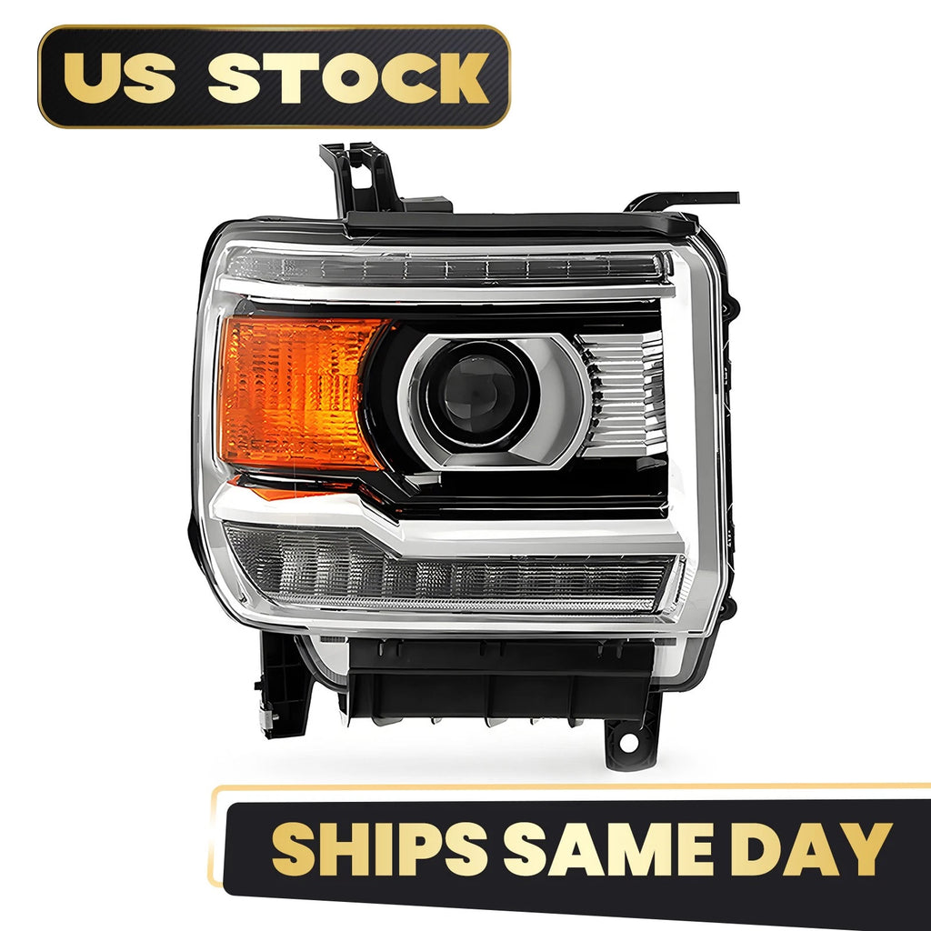 Halogen w/ LED DRL Headlight for GMC Sierra 1500 2500 HD 3500HD (2015–2019)