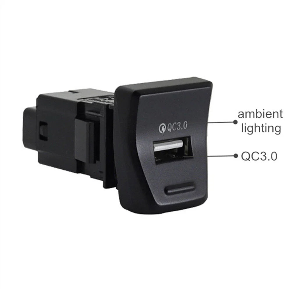 QC3.0 USB Charger Fast Charging Socket for Toyota RAV4 (2019-2023)