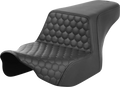 SADDLEMEN Step-Up Seat for FL (2023–2024) - Front Honeycomb, Black Stitching