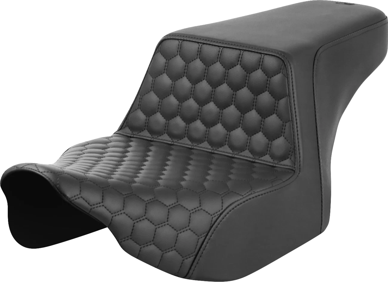 SADDLEMEN Step-Up Seat for FL (2023–2024) - Front Honeycomb, Black Stitching