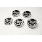 5pc Chrome Cap Covers w/Garnet Red Inlay&Flags for 2016-19 Corvette GS Automatic