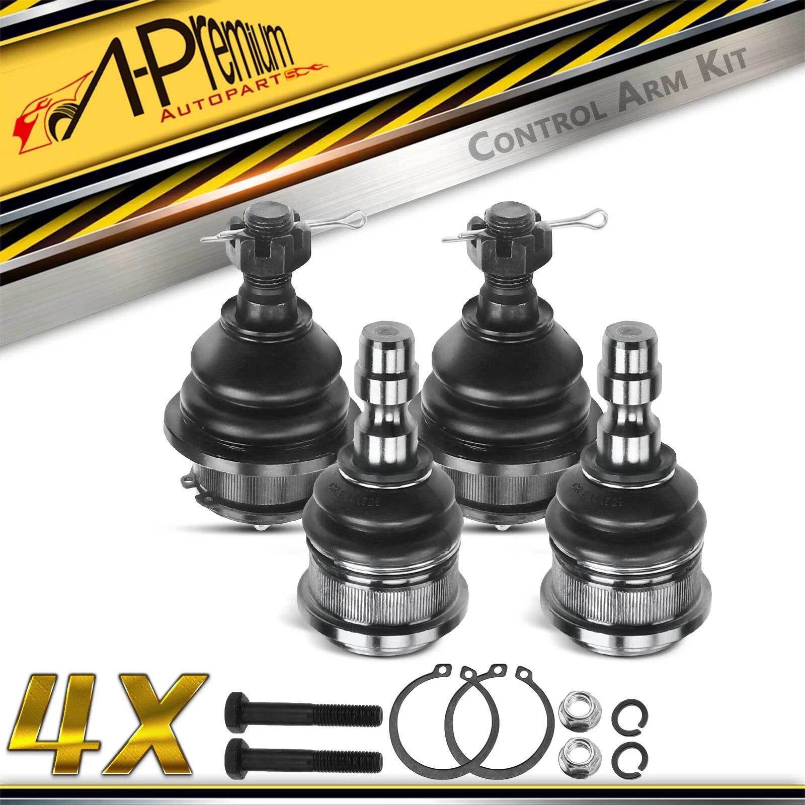 Set of 4 Front Lower & Upper Ball Joints for Ford Ranger (1998–2001)