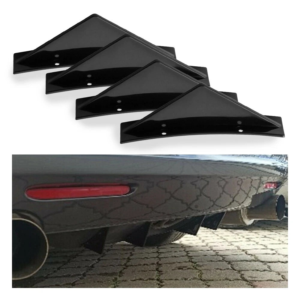 Rear Lower Bumper Diffuser for - Shark Fin Splitter Black