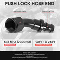 12AN to 3/4" Barb 45 Degree Push Lock Hose End Fitting T6061 2000PSI Universal