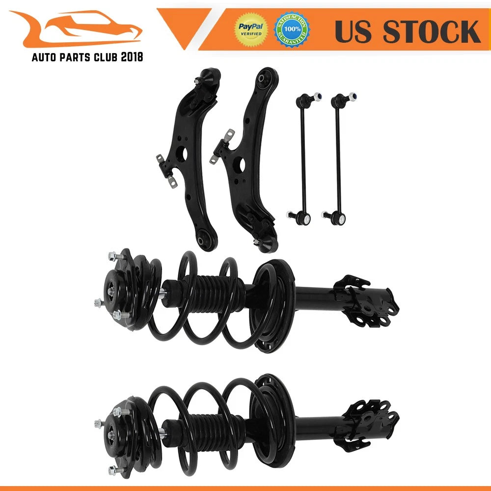Front Struts Spring Set for Toyota Sienna (2011–2014) w/ Control Arms, Sway Bars