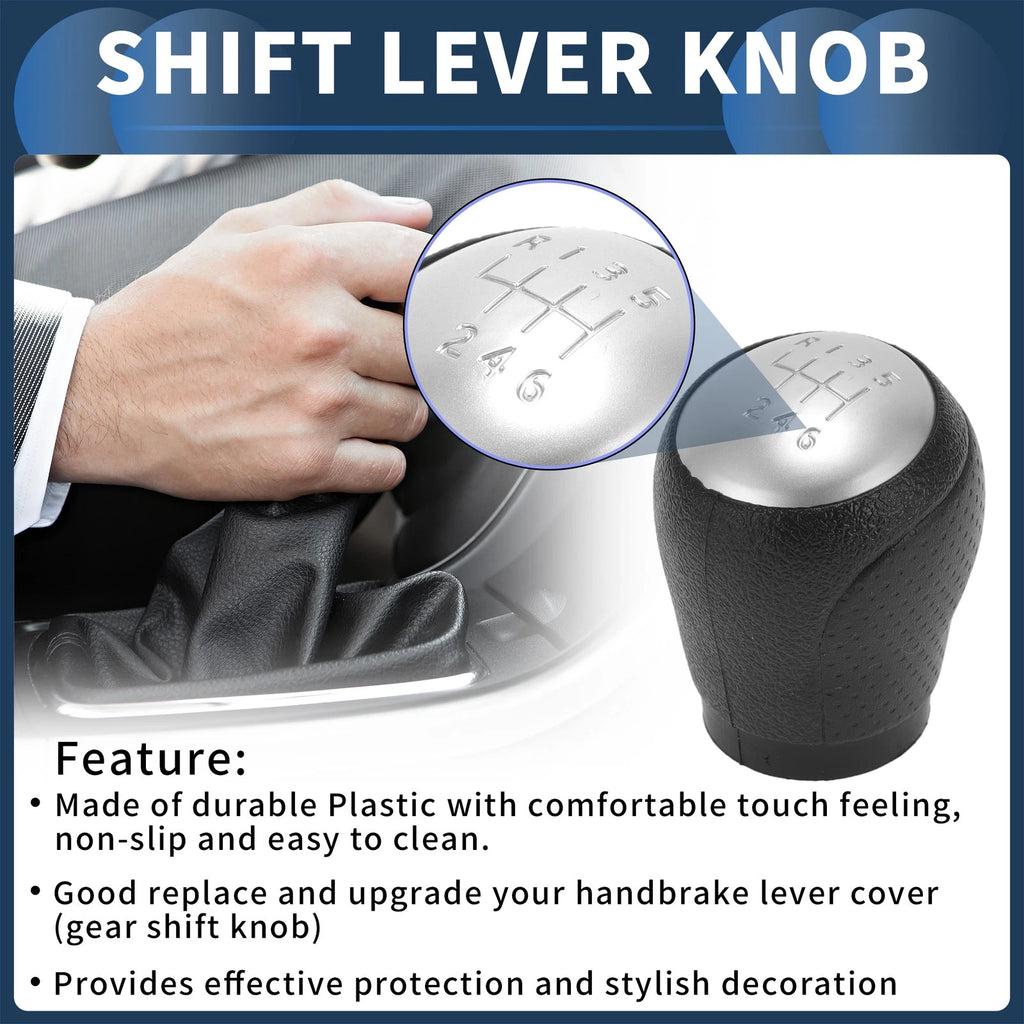 6 Speed Gear Shift Knob for Nissan Juke (2011–2013) Plastic Black Silver Tone