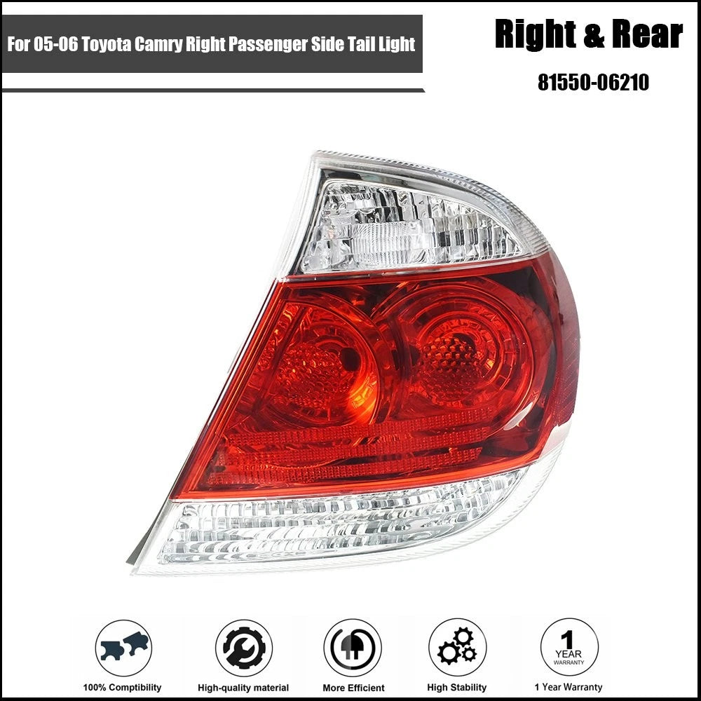 Right Passenger Side Tail Light for Toyota Camry (2005–2006)