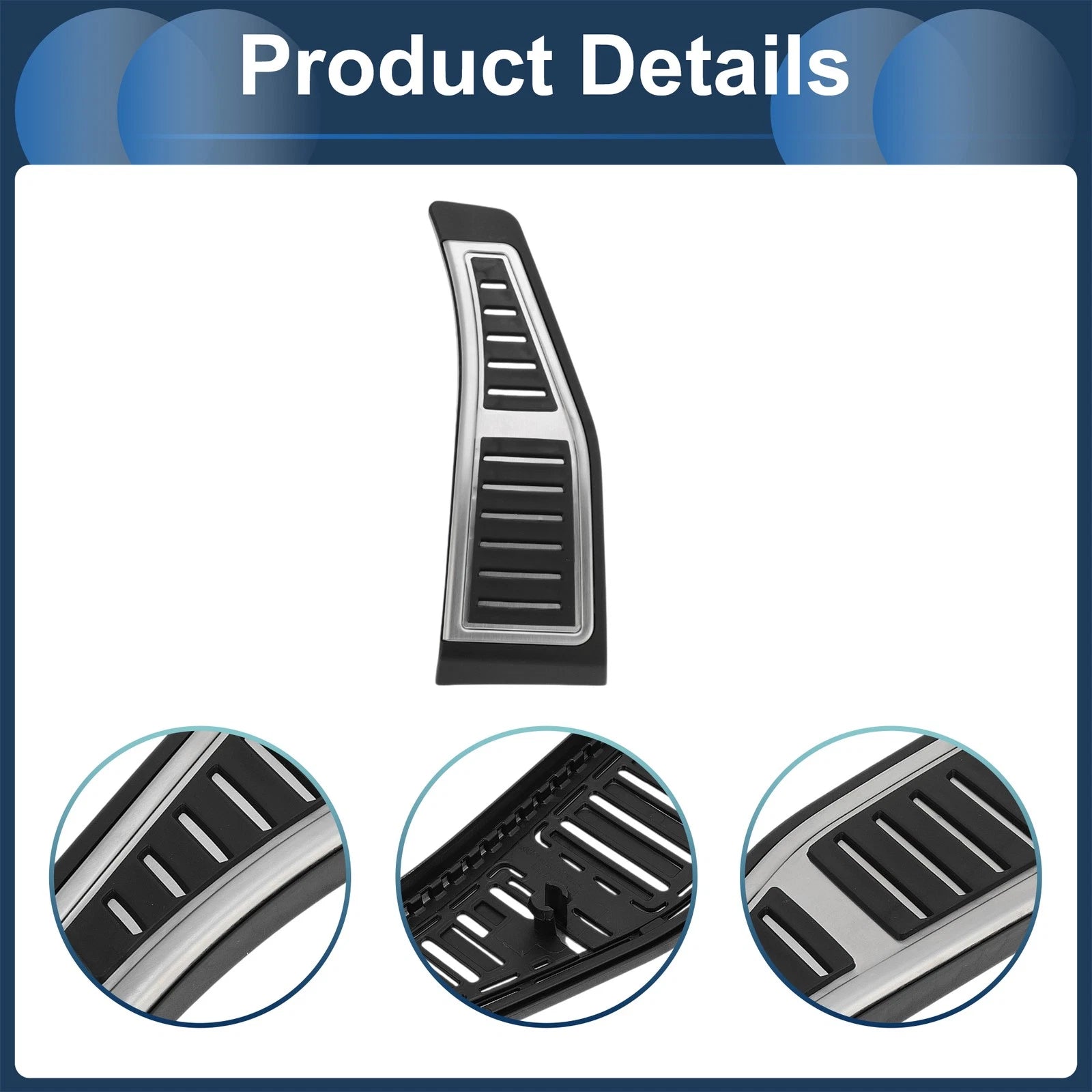 1 Pc Footrest Pedals Cover for Audi Q7 (2015–2024) Silver Tone